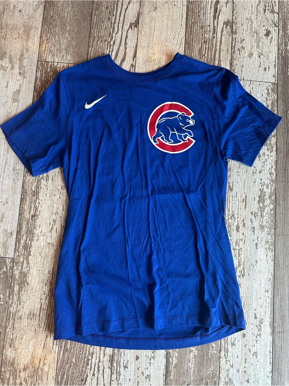 New, with tags, Nike Blue Chicago Cubs “Tucker” Short Sleeve Graphic Tee